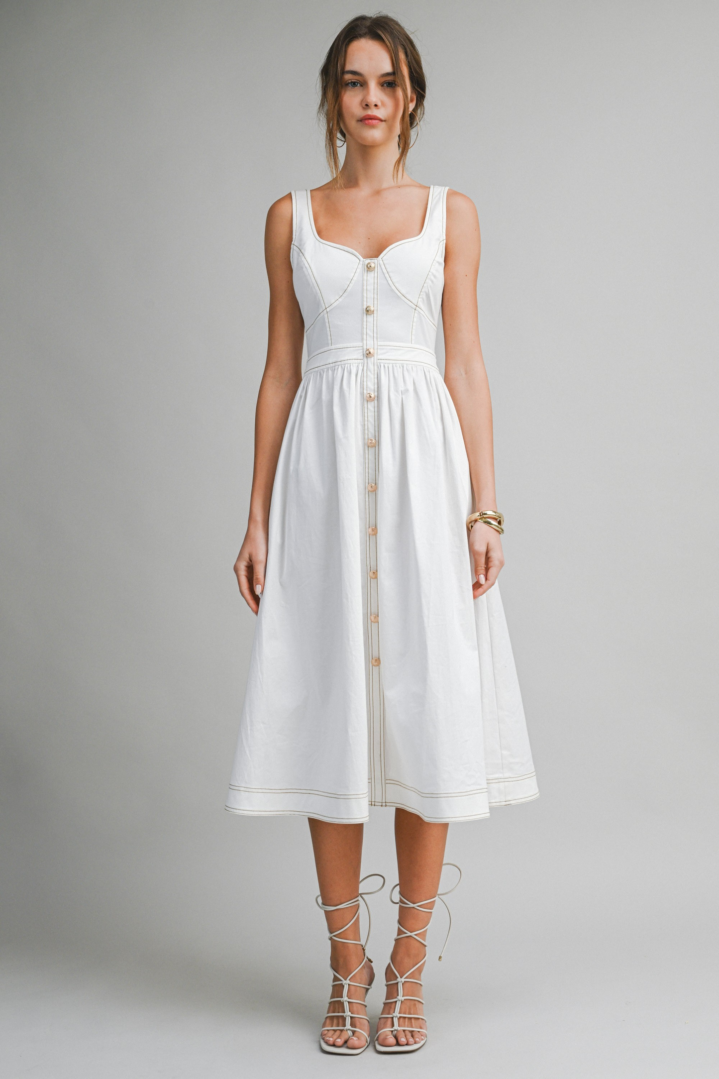 Cecille Button Midi Dress