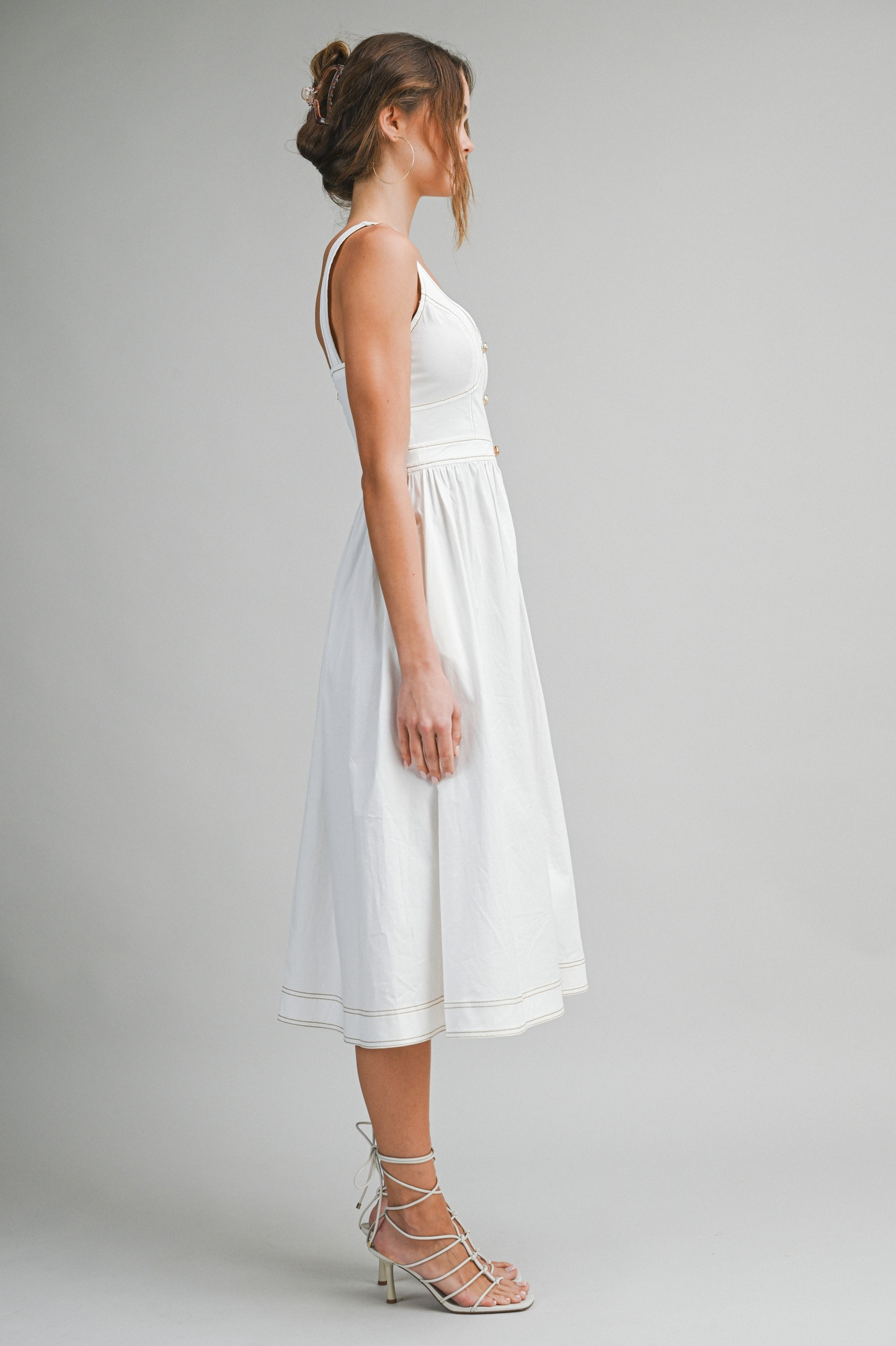 Cecille Button Midi Dress