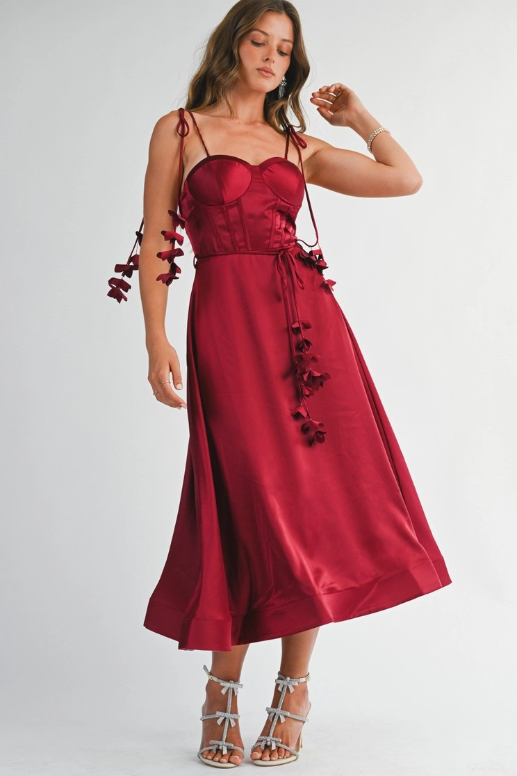 Giovanna Satin Midi Dress