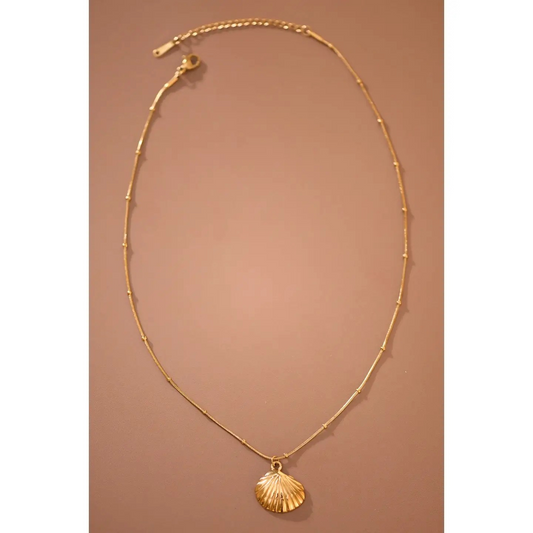 Gold Shell Pendant Necklace