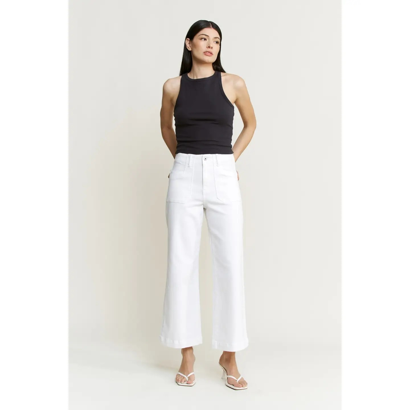 Reed White Cropped Jeans