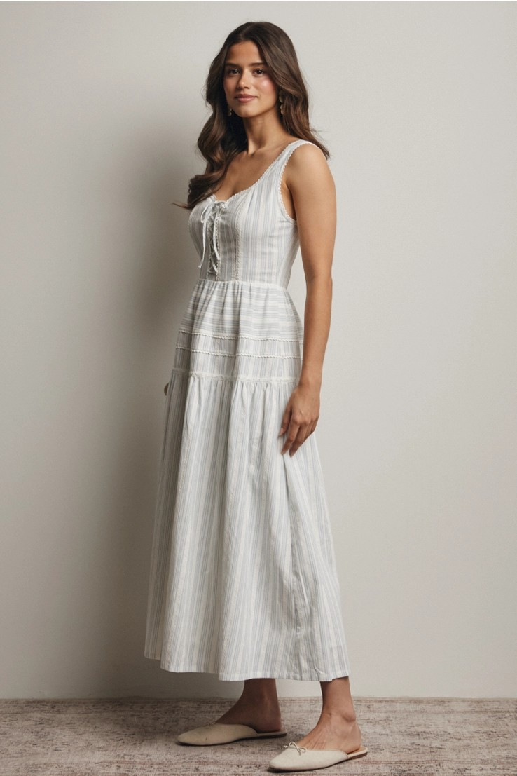 Louisa Lace Up Maxi Dress