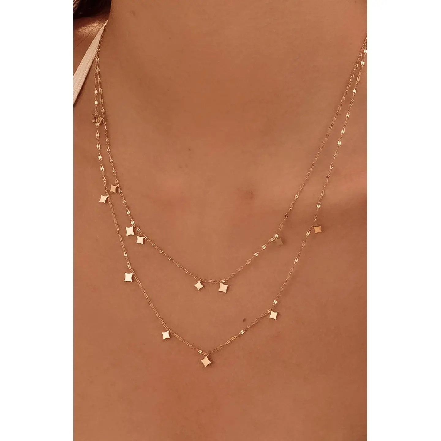 Dainty Gold Layered Drip Necklace