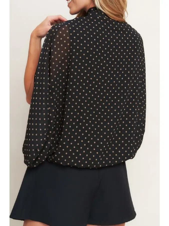 Bobi Capelet Dot Blouse