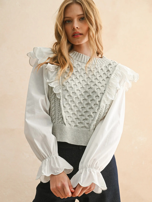Sabrina Ruffled Sweater Combo
