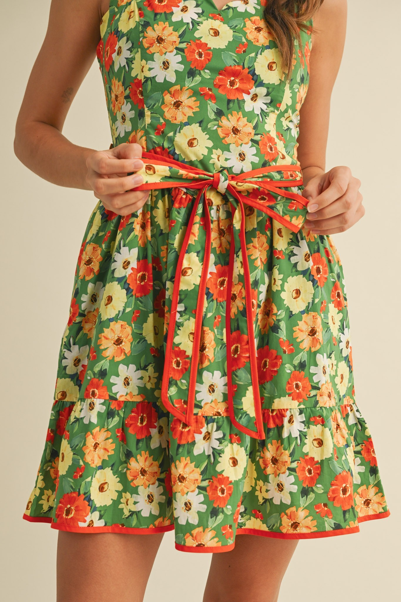 Mildred Floral Scalloped Dress
